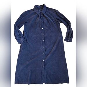A.P.C Corduroy Button Up Longsleeve Maxi Dress With Belt Size 42 European/US L